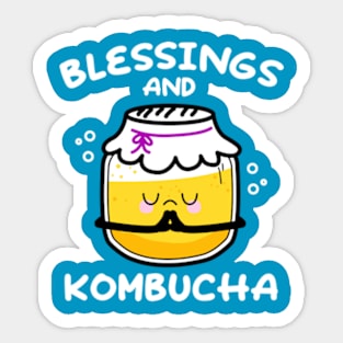 Blessings and Kombucha (Front Only) Sticker